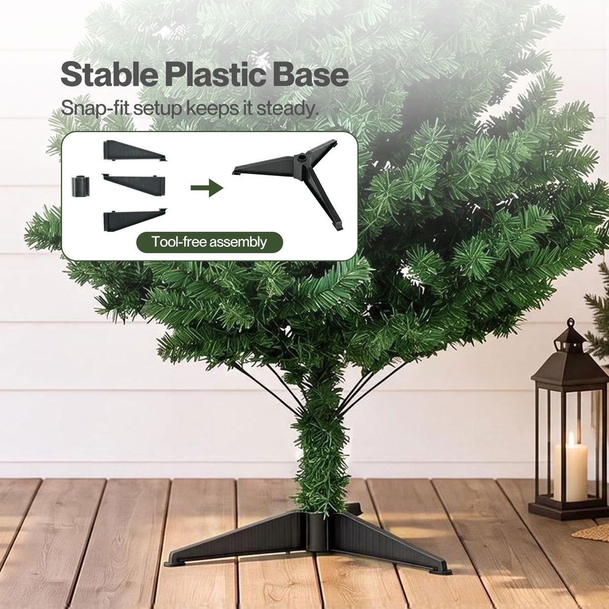 Santaco Christmas Tree 180Cm Artificial Xmas Spruce 483 PVC Stand Indoor Green