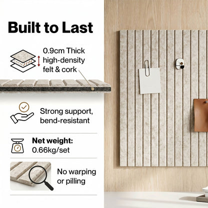 Levede Felt Notice Board 6 Pack Wall Tiles Pin Board Self Adhesive Beige 30x30cm