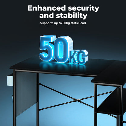 Levede Office Computer Desk Corner Table L-shaped with Storage Shelves 100cm
