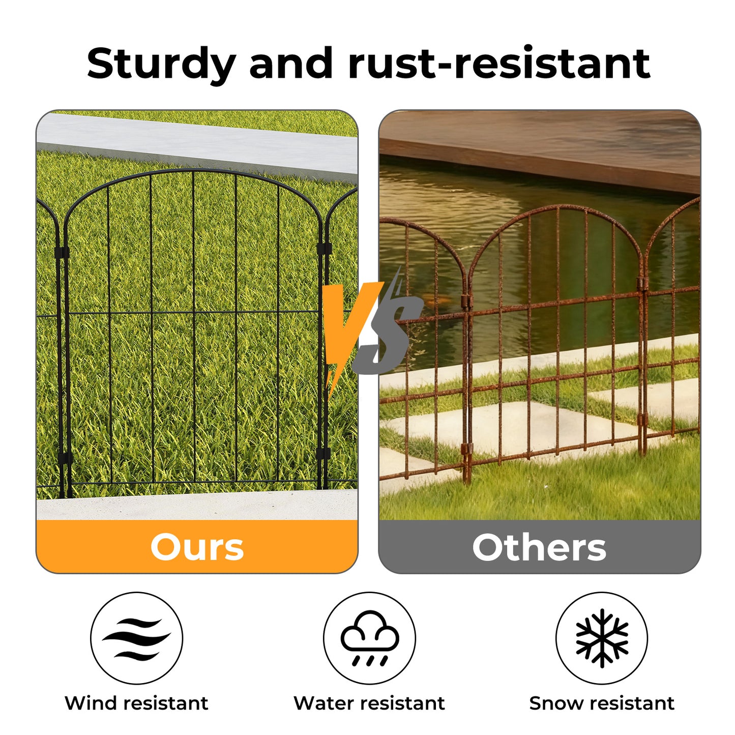Levede 10 Pack Animal Barrier Metal Decorative Garden Fence Outdoor Pet Border