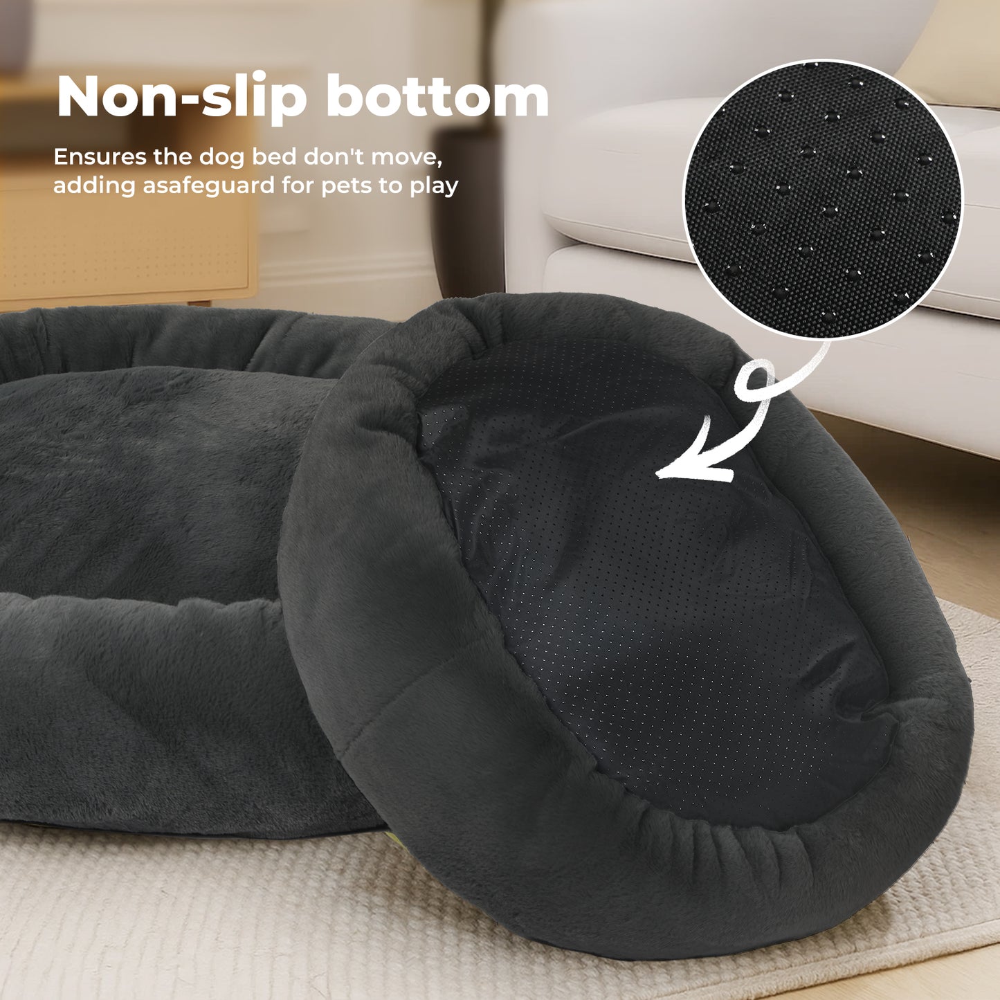 Skylos Dog Bed Donut Soft Large Plush Cat Calming Beds Pet Anti Anxiety Washable