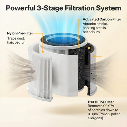 Spector Air Purifier Filter Core 3-in-1 HEPA High-Efficiency Activated Carbon