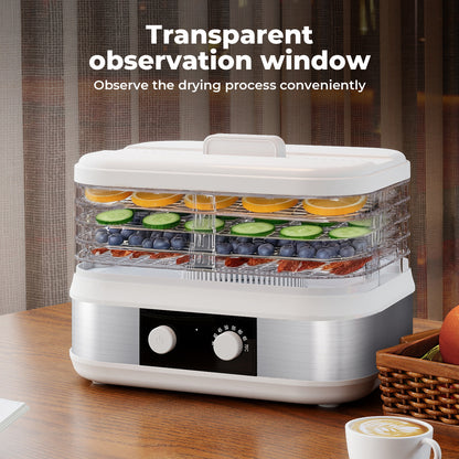 Spector 5 Tray Stainless Steel Food Dehydrator Jerky Fruit Vegetable Dryer White