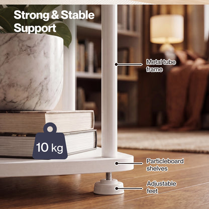 Levede Corner Bookcase Adjustable Corner Bookshelf Unit for Living Room White