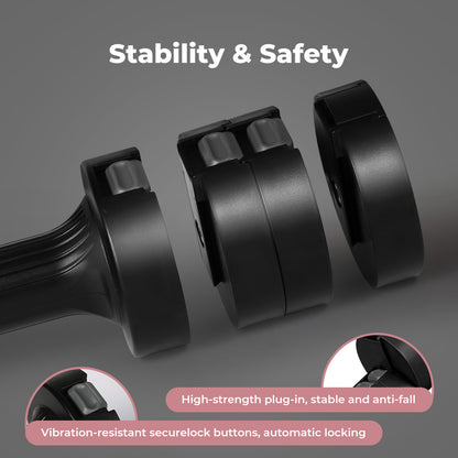 Centra A Pair Of 1KG To 2.5KG Adjustable Dumbbells With Metal Weight Black