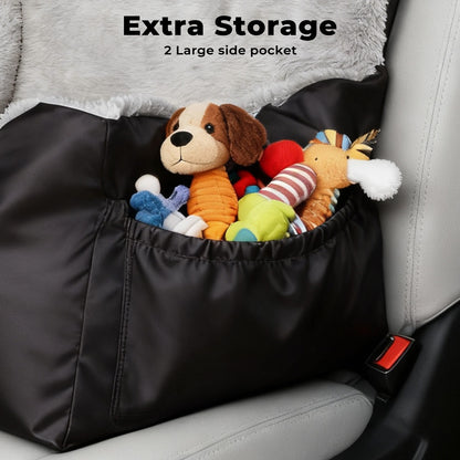 Skylos Small Dog Booster Car Seat Dog Washable Pet Travel Bed With Leash Storage
