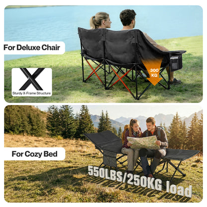 Levede Folding Camping Chairs Bed Oversized Portable Outdoor Furniture Hiking