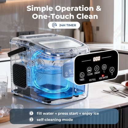 Spector Countertop Ice Cube Maker Machine 12Kg Automatic 2 Size Self Cleaning