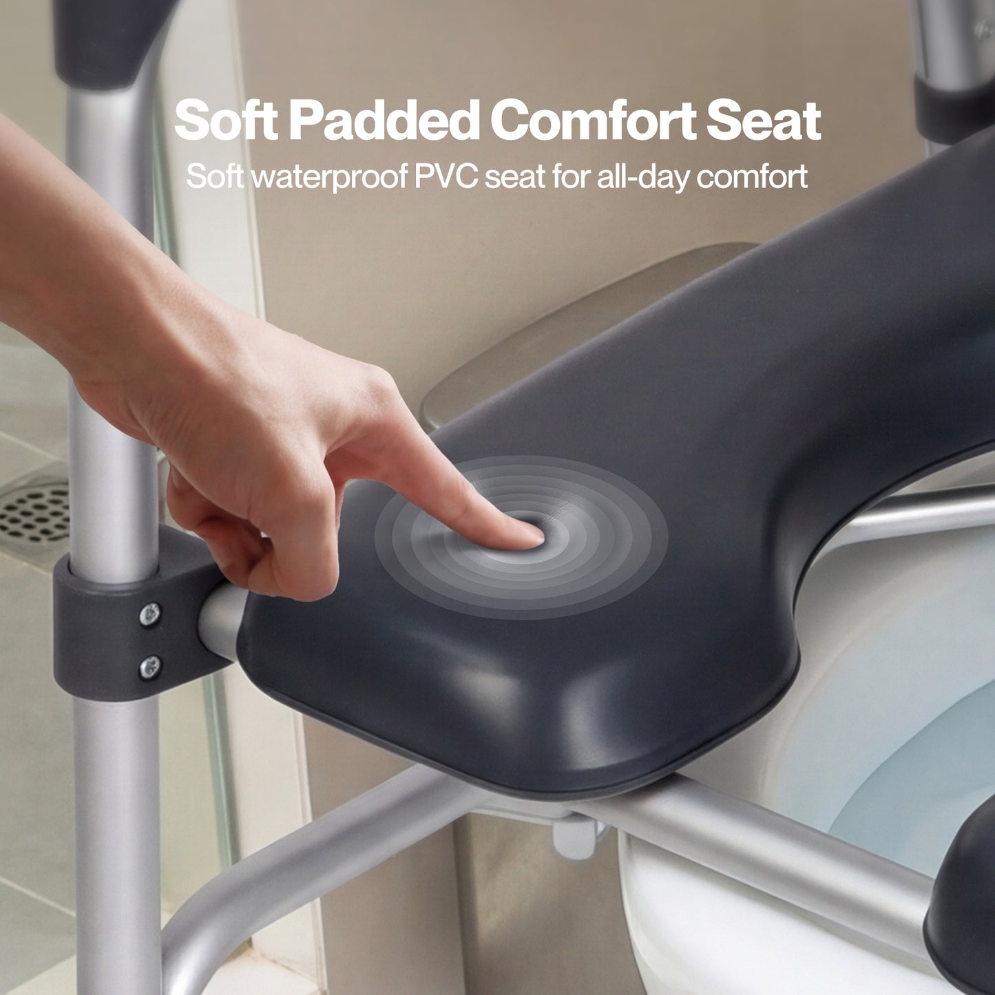 Levede 3 in 1 Commode Chair Folding Shower Chair Toilet Seat Riser Adjustable
