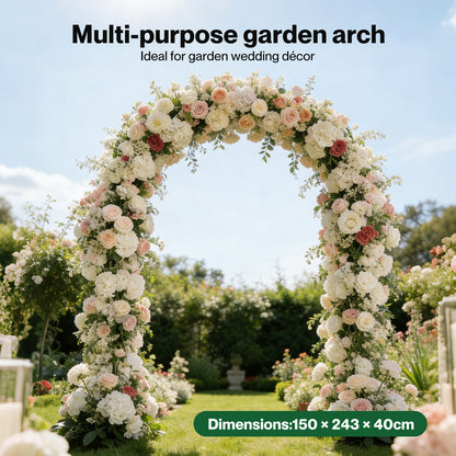 LAMBU 2.4M Metal Garden Arch Trellis Rose Climbing Plant Archway Tubular Frame