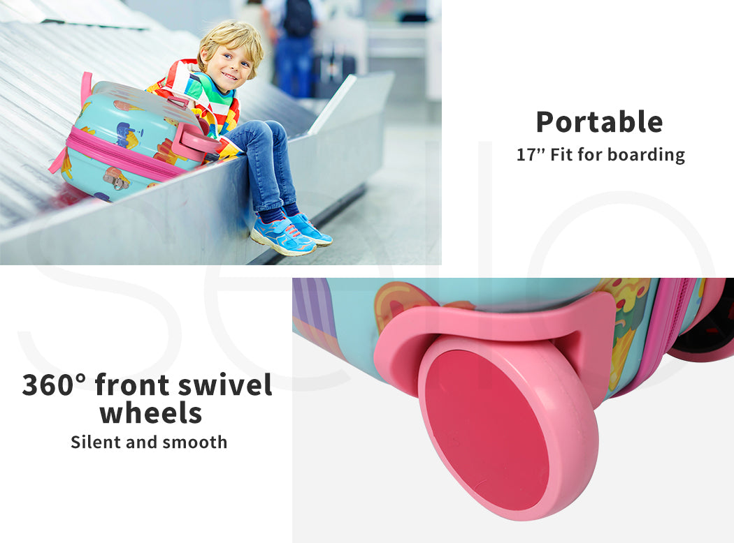 Dekko Kids Ride On Suitcase Children Travel Luggage Carry Bag Trolley Ice Cream