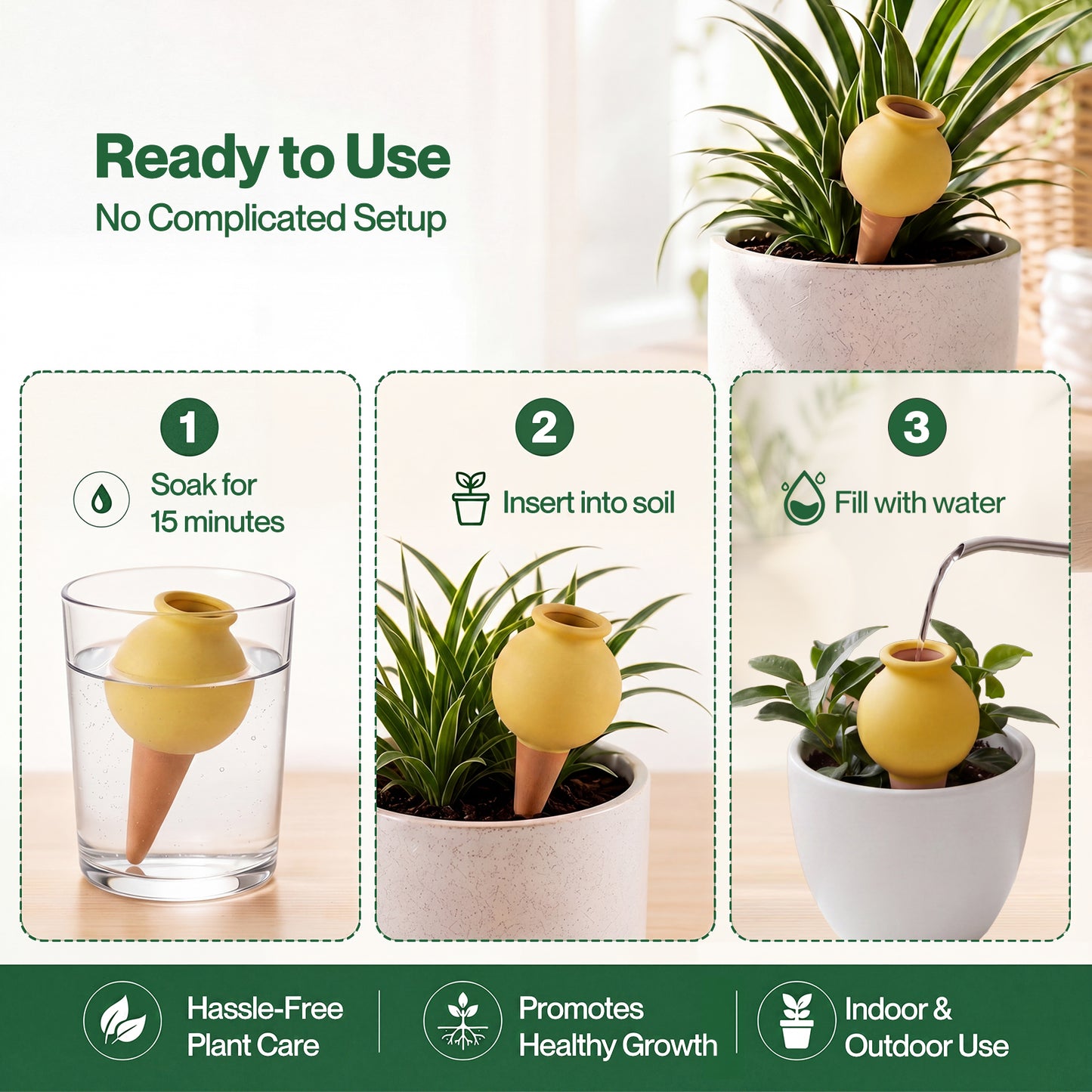 TOQUE 8 Pack Terracotta Self Watering Spikes Plant Automatic Watering Globes