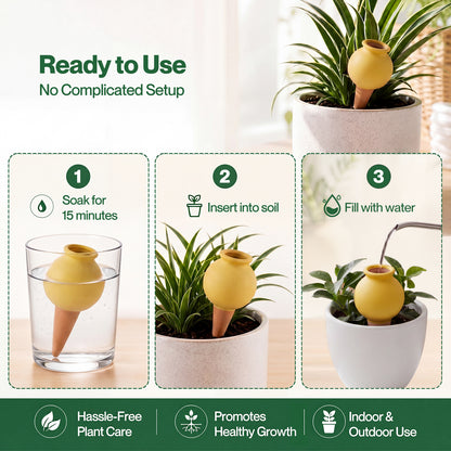 TOQUE 8 Pack Terracotta Self Watering Spikes Plant Automatic Watering Globes