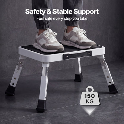 Levede Folding Step Stool Adjustable Non Slip Portable Foot Stool