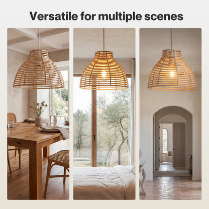 Emitto Ceiling Light Shade Wicker Basket Style Plastic Lampshade Pendant  2PCS