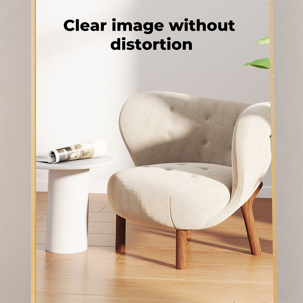 Levede 165cm Full Length Free Standing Floor Mirror Arched Decor Golden Frame