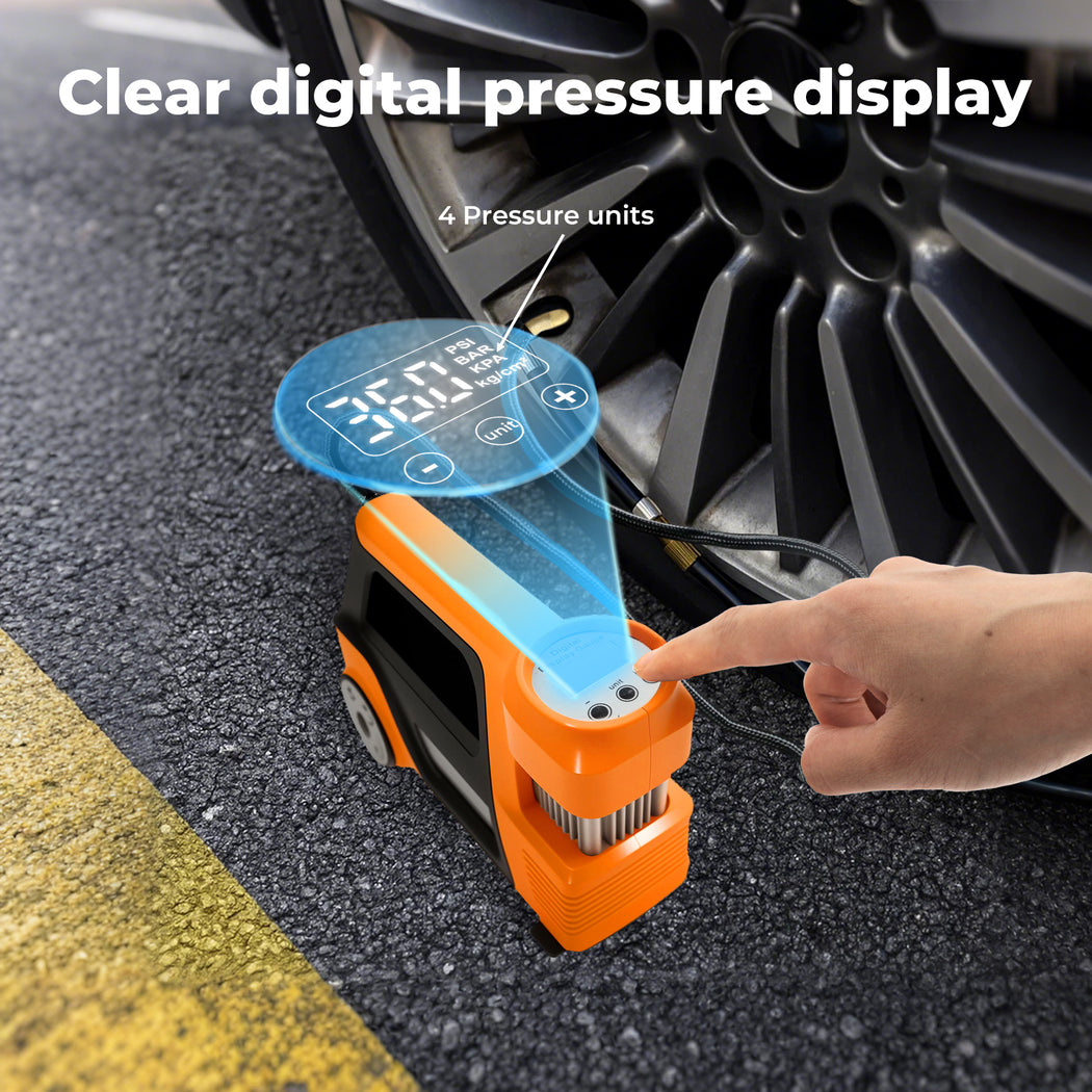 Manan 150PSI Car Tyre Inflator 12V Digital Air Compressor Auto-Off LED Fast Pump