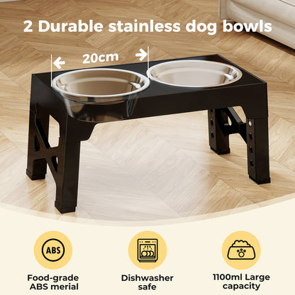 Skylos Raised Dog Feeding Bowl Elevated Pet Food Water Feeder Adjustable Folding