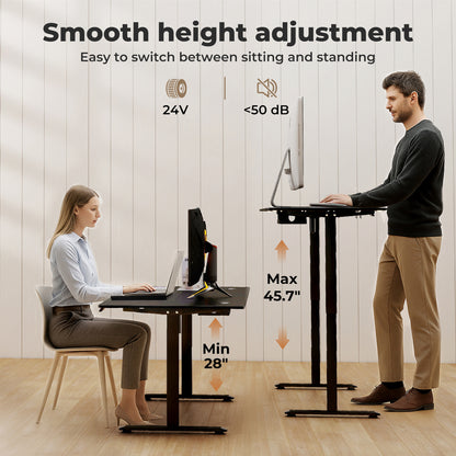 Levede Electric Standing Desk  Adjustable Height Workstation 160cm Metal Frame