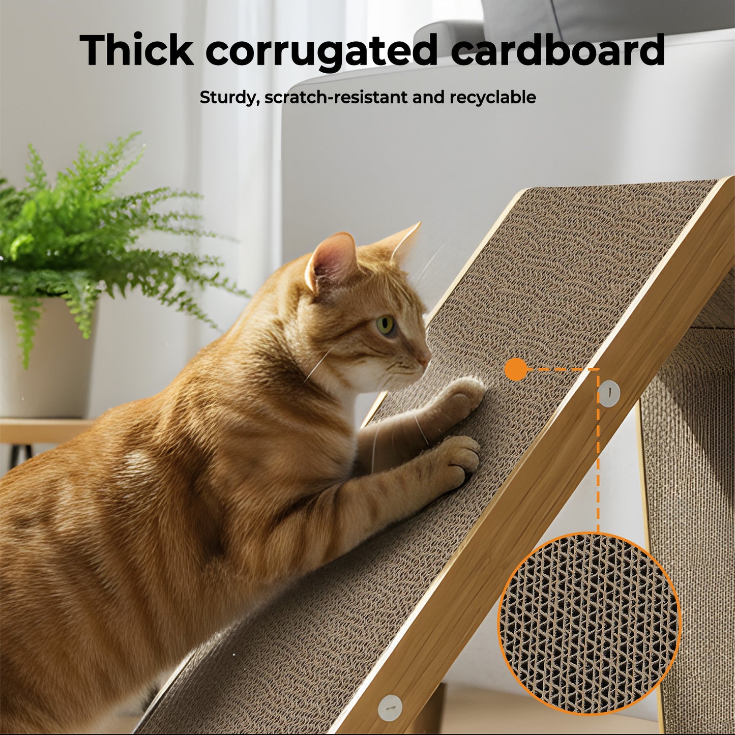 Skylos Cat Scratching Board House Corrugated Cardboard Cat Scratcher Indoor