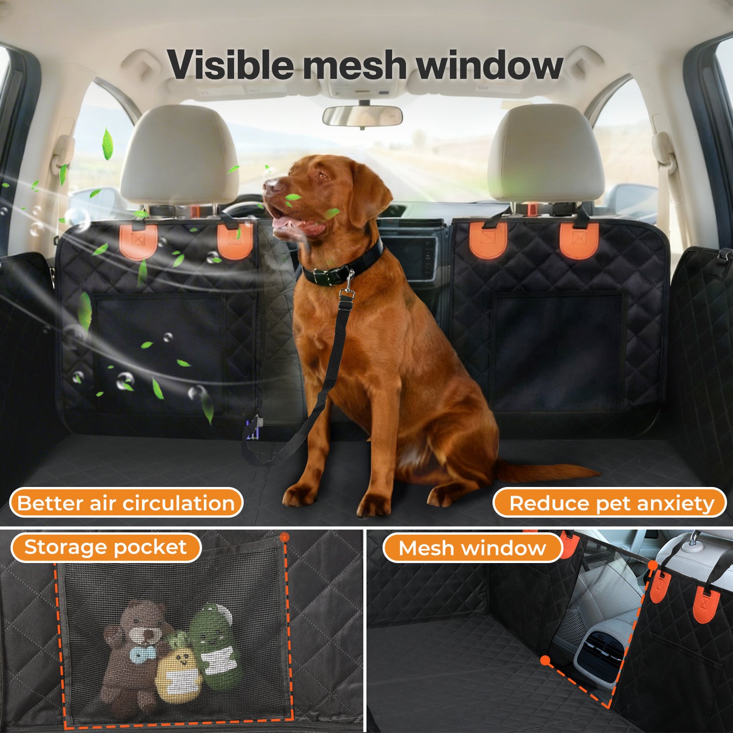 Skylos Dog Car Seat Cover Pet Back Seat Hammock Safety Protector  Waterproof