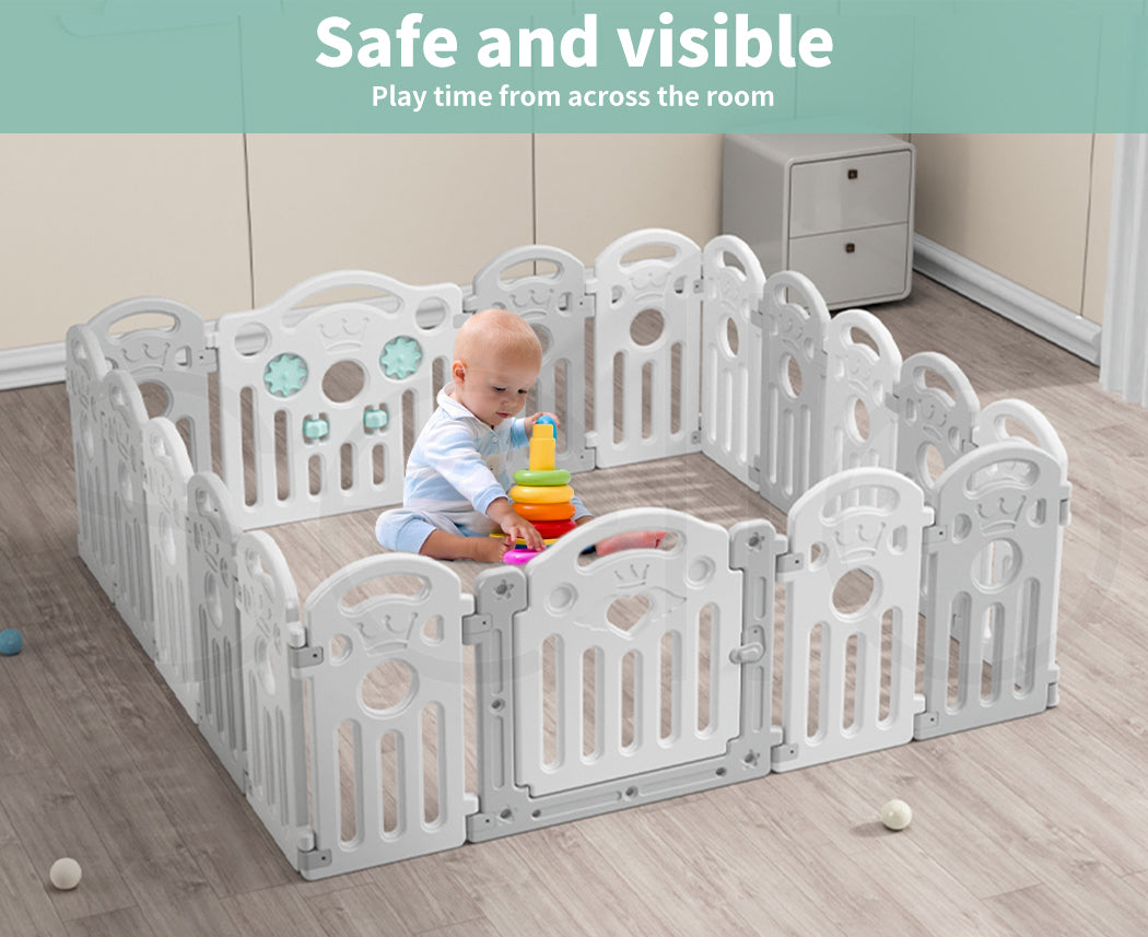 Dekko Baby Playpens Kids Safety Gate Toddler Fence Child Play Pen Toy 18 Panels