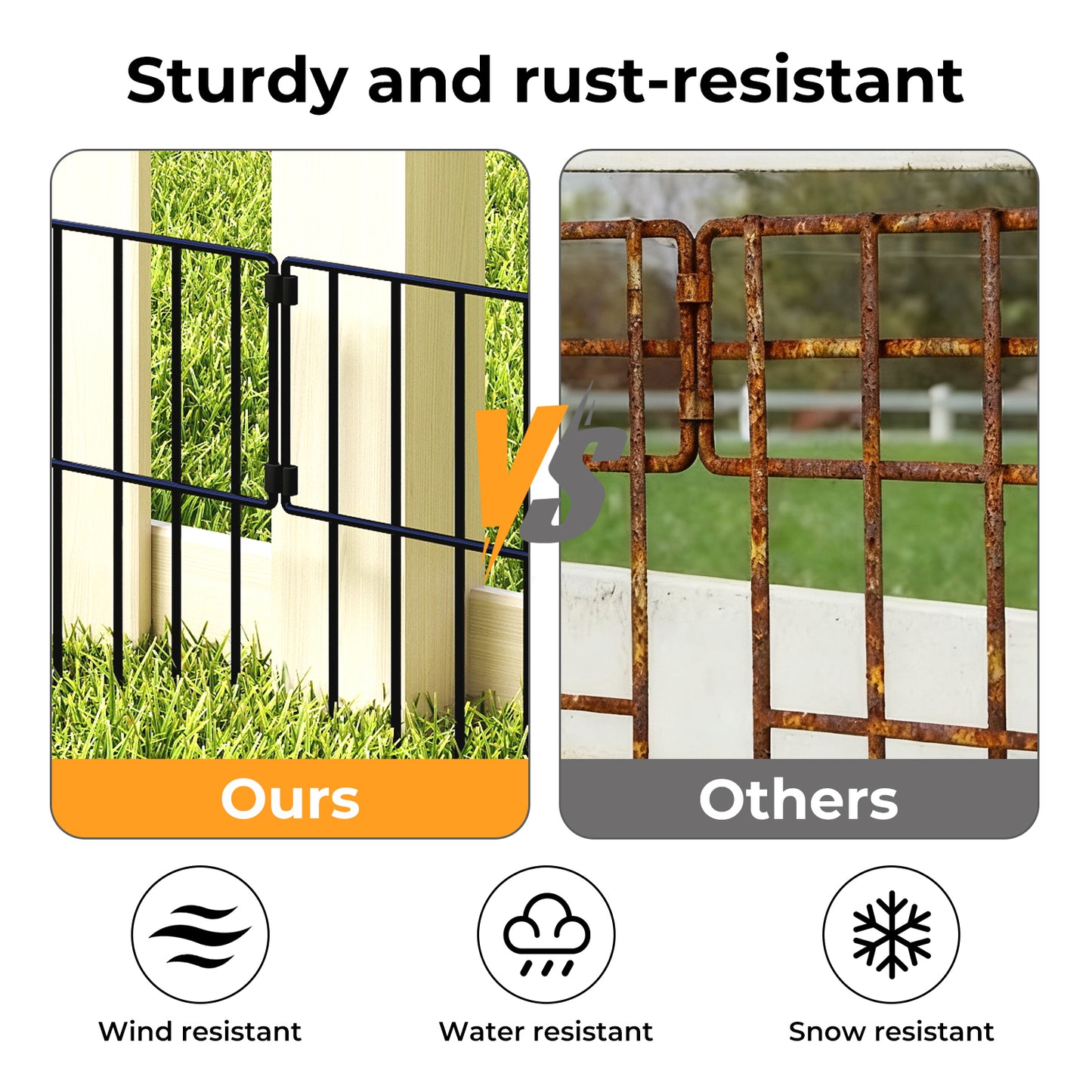 Levede 10 Pack Animal Barrier Outdoor Pet Border Metal Decorative Garden Fence