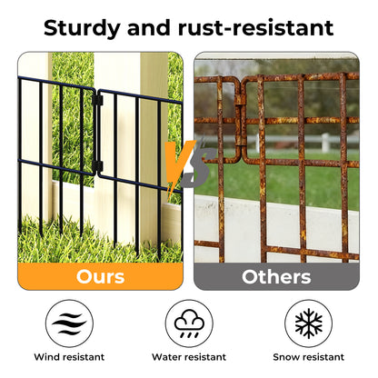 Levede 10 Pack Animal Barrier Outdoor Pet Border Metal Decorative Garden Fence
