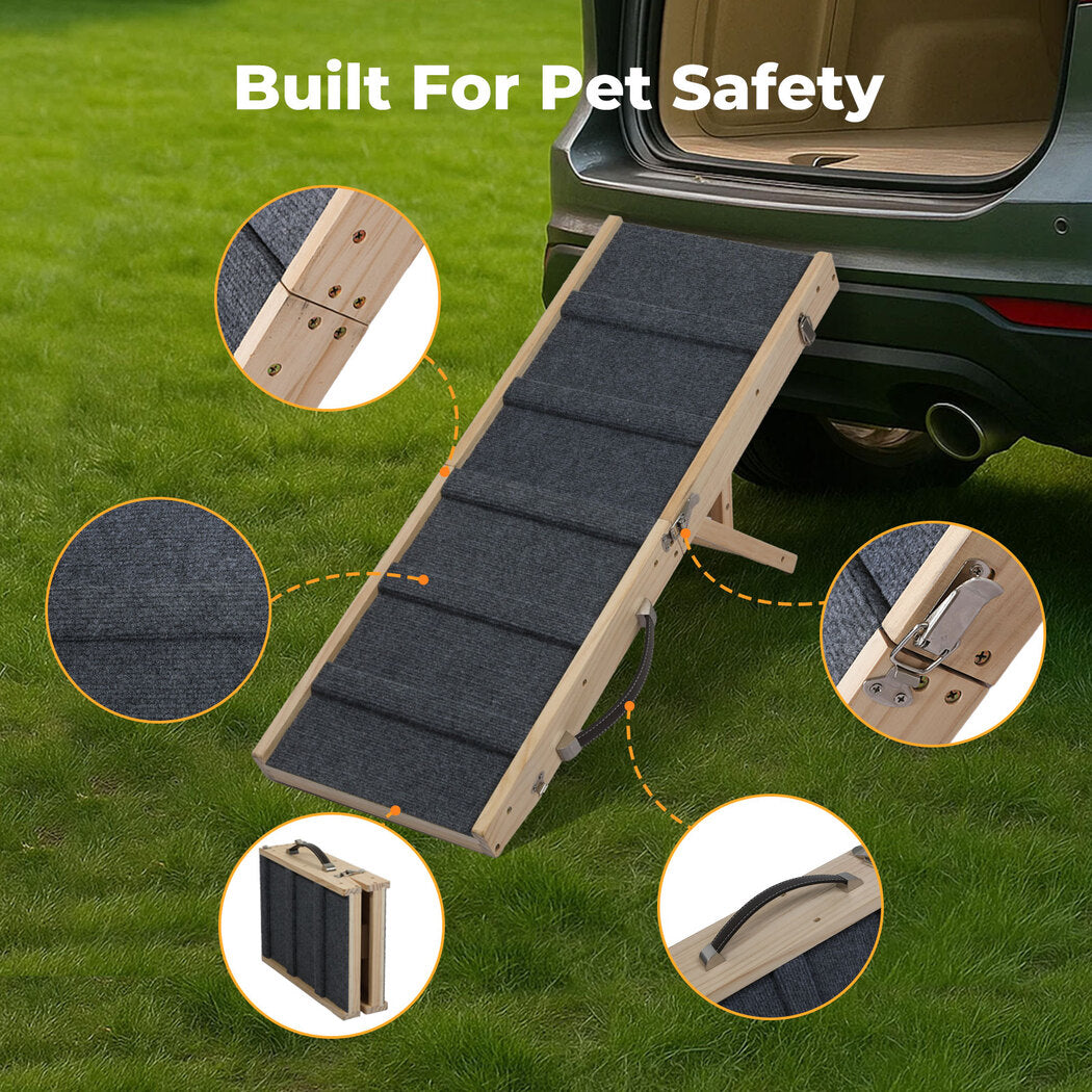 Skylos Adjustable Dog Pet Ramp Foldable Stairs Non-Slip Ramp for Car Bed Sofa