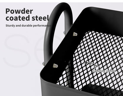 Levede 3 Tiers Kitchen Trolley Cart Steel Storage Rack Shelf Organiser Black
