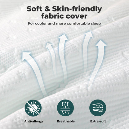 Lavio Double Mattress Topper 5cm Memory Foam Bamboo Charcoal Washable Non Slip