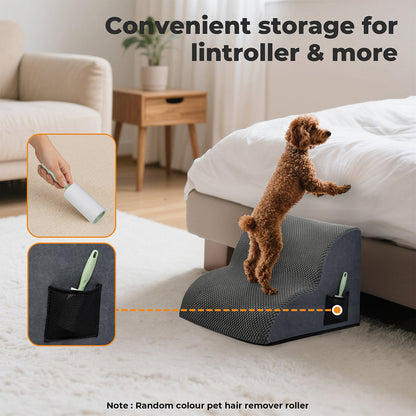 Skylos 2 Step Dog Ramp Pet Stairs for Small Dogs Bed Sofa Foam Non-Slip Washable