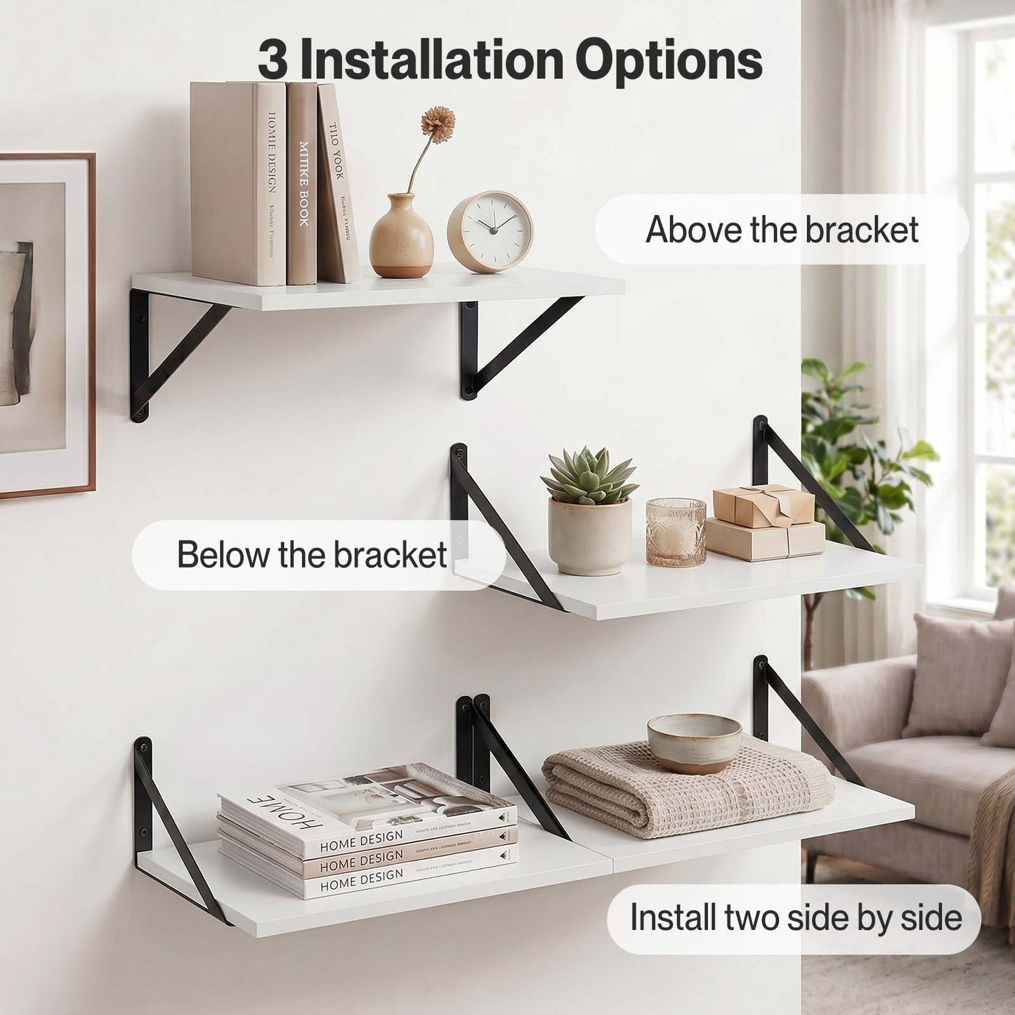Levede Floating Shelves 2PC Wall Mounted Shelf DIY Storage Display Modern Decor