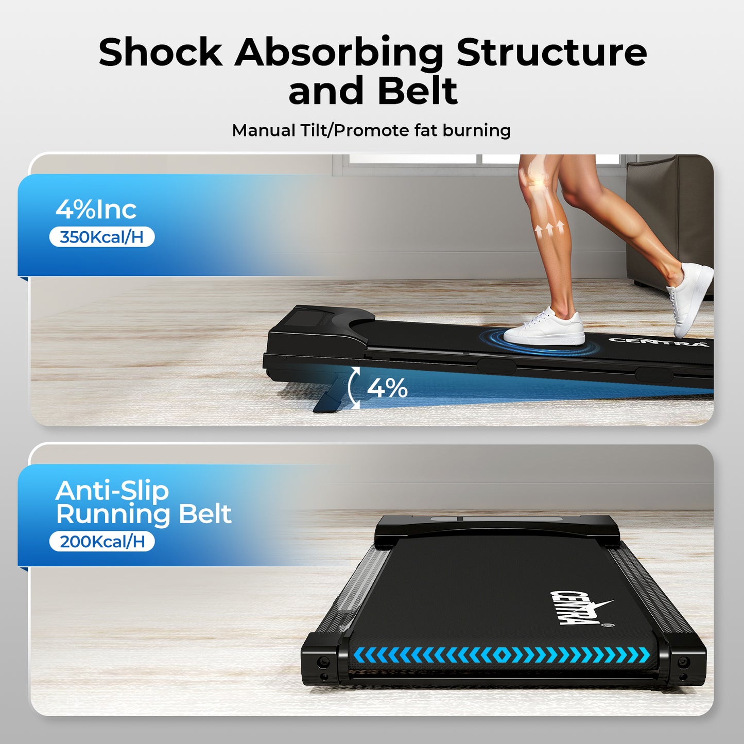 Smart Walking Pad Treadmill Running Machine Folding Bluetooth App Remote Control