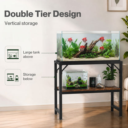 Levede Fish Tank Stand Aquarium Rack 20 Gallon 272kg Metal Living Room Black