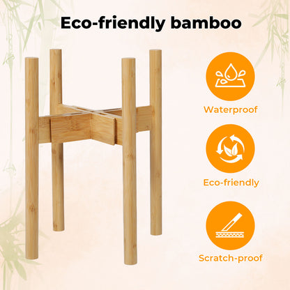 Levede Bamboo Adjustable Plant Stand Indoor Outdoor Modern Display Stand Rack