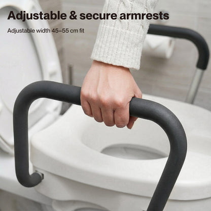 Levede Raised Toilet Seat with Arm 4.7'' Toiliet Seat Riser for Elderly Disabled