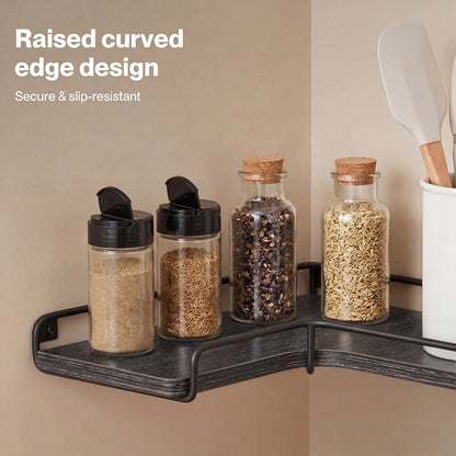 Levede Wall Shelves Floating 2pc Kitchen Corner Shelf Unit Home Sotrage Decor