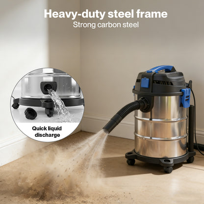 Spector Wet Dry Vacuums Cleaner Heavy Duty 30L Wheeled Powerful Compact Cleaning
