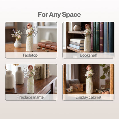 Levede Resin Angel Figurines Friendship Gift for Companionship Display White