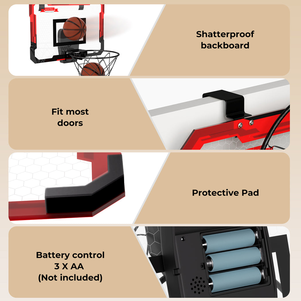 Dekko Mini Basketball Hoop Over the Door for Kids Gift Indoor Sport Backboard