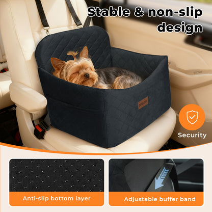 Skylos Pet Booster Dog Car Seat Safe Travel Carrier Bed Bag Basket Puppy Black