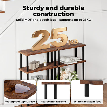 Levede Slim Side Table 3 Tier Narrow Sofa End Table Bedside Storage Stand