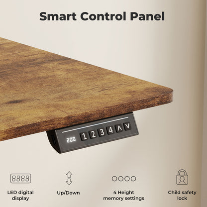 Levede Electric Standing Desk Height Adjustable with Memory Control Rustic Brown