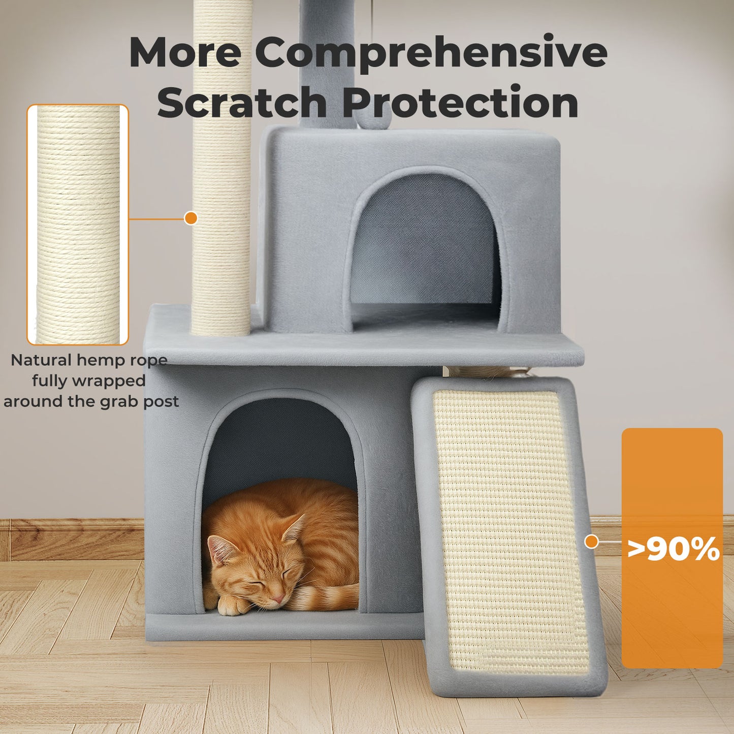 Skylos Cat Tree Tower Multi-Level Scratching Posts Condo House Cat Furniture