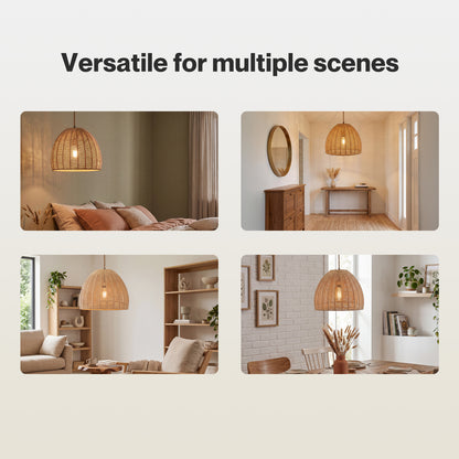Emitto Ceiling Light Shade Pendant Woven Lampshade Natural Lightshade Easy Fit