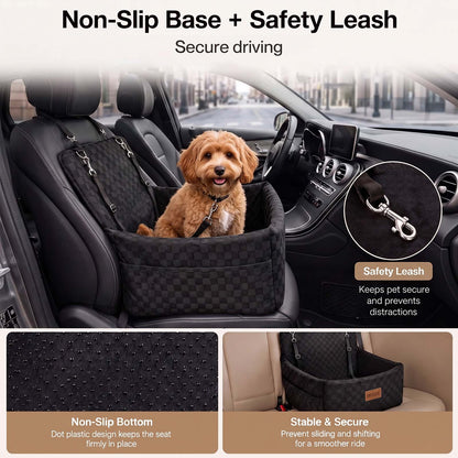 Skylos Large Dog Car Seat Booster Dual-Sided Plush Cool Bed Washable