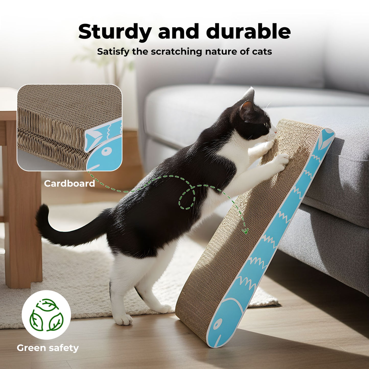 Skylos 2PCS Cat Scratching Board Cardboard Cat Scratcher Scratching Pad Lounge