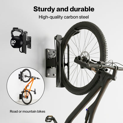 MONVELO Bike Rack Hook-mounted Parking Rack Swivel Wall Mount Bike Storage 4PCS