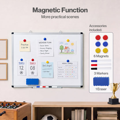 Levede Magnetic Whiteboard Adjustable Wall Mounted Dry Erase Office White